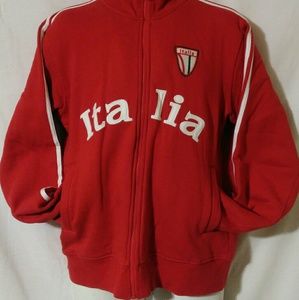 ITALIA Soccer Style Warm Up Jacket RED Large